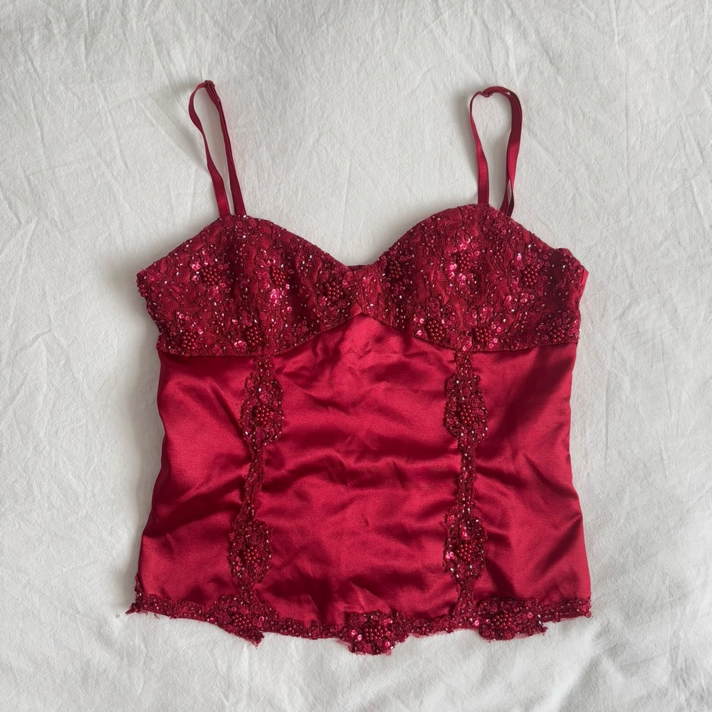 Le Chateau beaded red corset